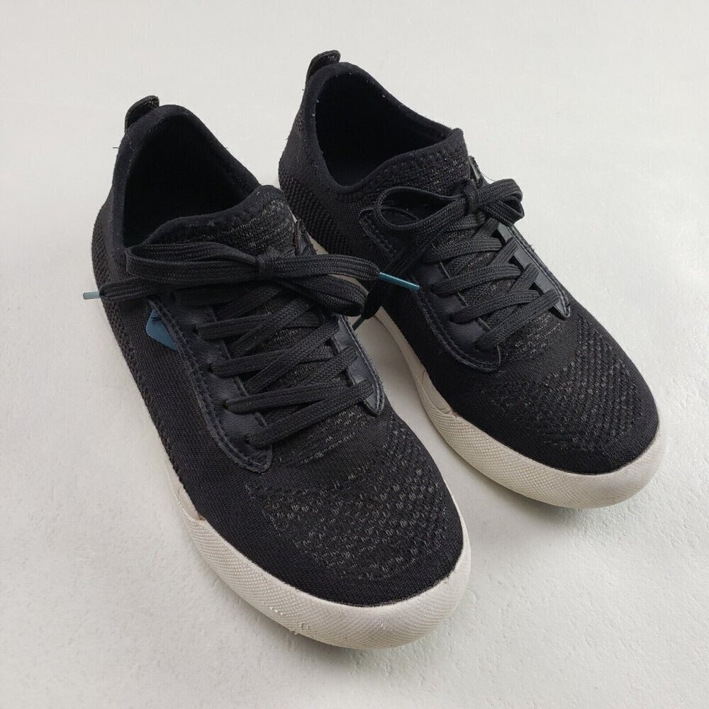 Vessi Weekend Knit Sneaker Shoe Womens 6 Black Lace Up Comfort Athletic Walking
